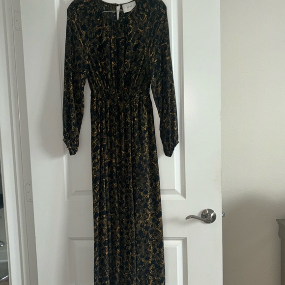 JUST Female Women’s XS Mie Maxi Dress - Black/Gold Snakeskin Print - Picture 1 of 5